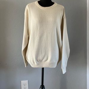 Women’s classic cream colored crew neck sweater